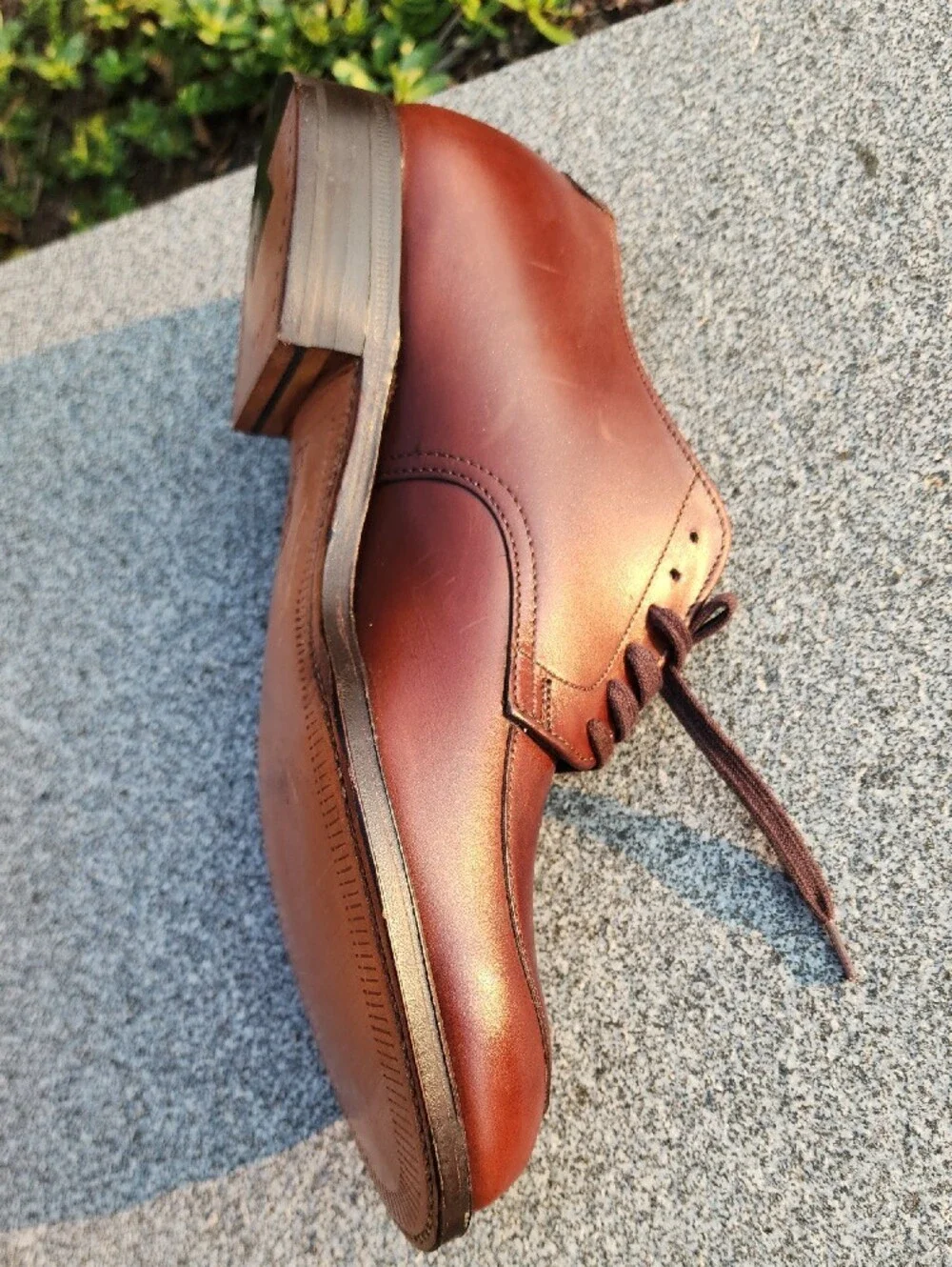 Alden 5434 V-Tip Leather Blucher Shoes (Algonquin Split Toe) size 7.5 D